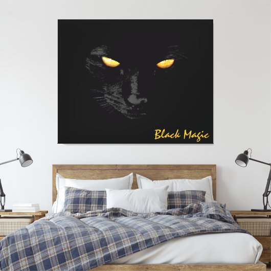 Black Cat Magic Chic anpassbar Leinwanddruck (Insitu (Schlafzimmer))