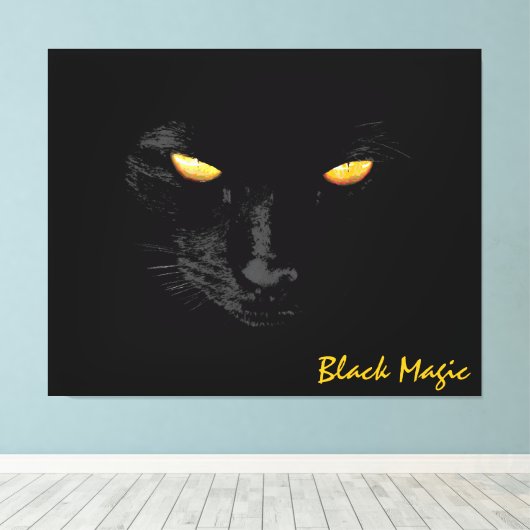 Black Cat Magic Chic anpassbar Leinwanddruck (Insitu (Holzboden))