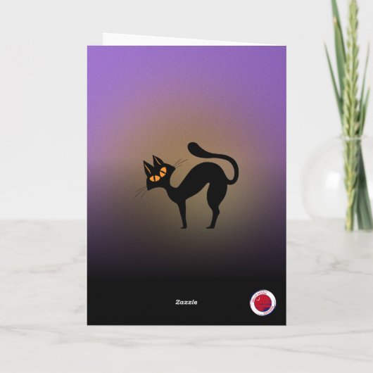 Black Cat Magic Halloween Karte (Rückseite)