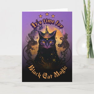 Black Cat Magic Halloween Karte