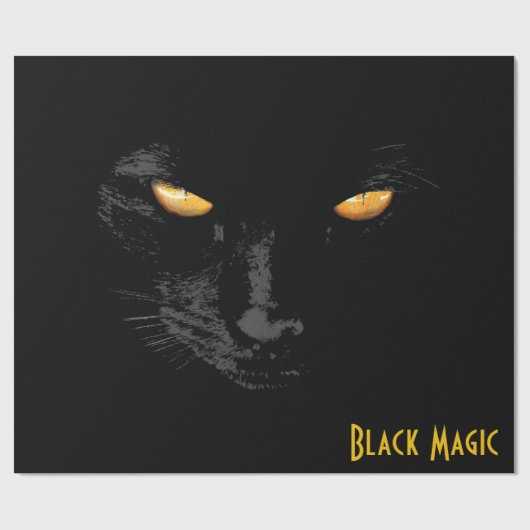 Black Cat Magic lustig anpassbar Geschenkpapier (Flach)