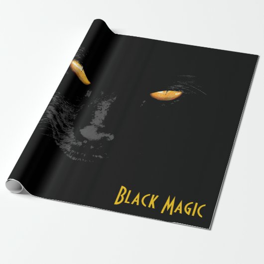 Black Cat Magic lustig anpassbar Geschenkpapier (Ungerollt)