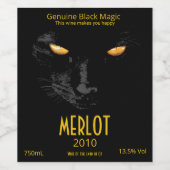 Black Cat Magic lustig anpassbar Weinetikett (Einzelnes Label)