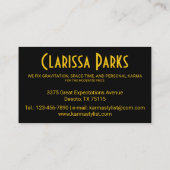 Black Cat Magic lustig elegant Visitenkarte (Rückseite)