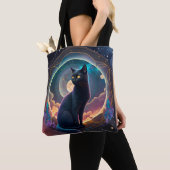 Black Cat Magical Moon Night - Nachtwächter Tasche (Von Nahem)