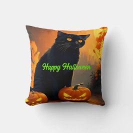 BLACK Cat Magick Halloween Cat Kissen