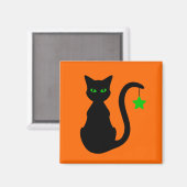 Black Cat Magnet (Vorderseite/Rückseite)