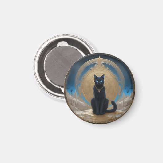 Black Cat Magnet (Vorderseite/Rückseite)