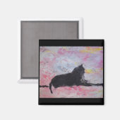 Black Cat Magnet (Vorderseite/Rückseite)