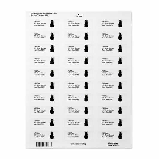 Black Cat Mailing Labels (Vorne)