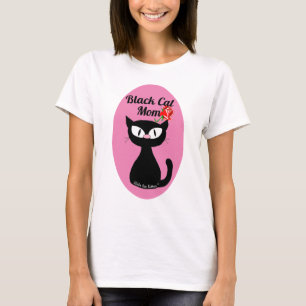 Black Cat Mama Niedlicher Cartoon Schwarze Katze m T-Shirt