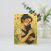Black Cat Mama Postkarte (Stehend Vorderseite)