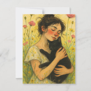 Black Cat Mama Postkarte