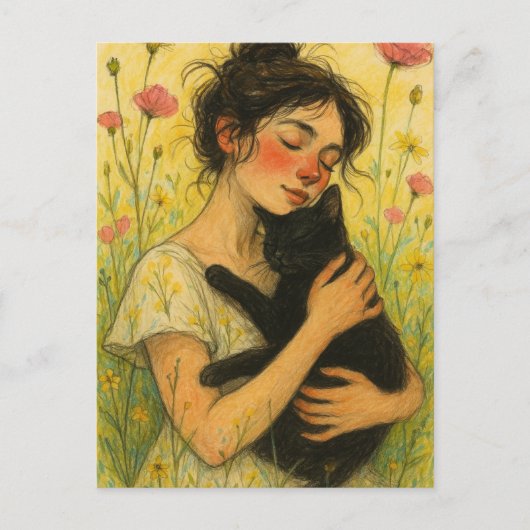 Black Cat Mama Postkarte (Vorderseite)