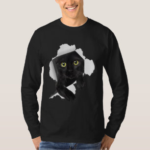 Black Cat Mama Vater Black Cat Torn Väter Mütter D T-Shirt