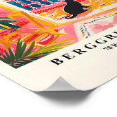 Black Cat Matisse Print, Stranddekor, rosa Dopami Poster (Ecke)