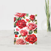 Black Cat Maximalist Roses & Hearts Pun Valentine Karte (Rückseite)