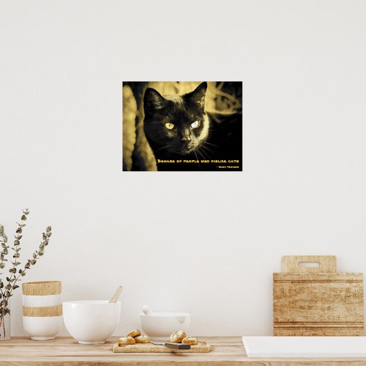 Black Cat Meme mit irischem Sprichwort Poster (Küche)