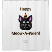 Black Cat Meow-A-Ween-Duschvorhang Duschvorhang (Vorderseite)
