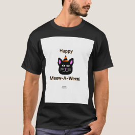 Black Cat Meow-A Ween Men's Black Basic T Shirt