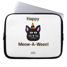 Black Cat Meow-A-Ween Neopren Laptop-Sieb Laptopschutzhülle