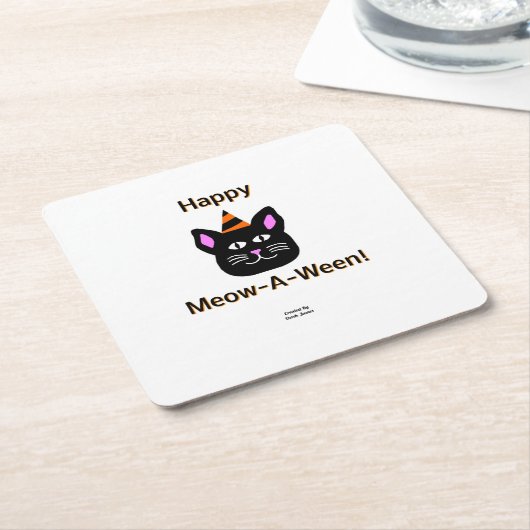 Black Cat Meow-A-Ween Paper Untersetzer (angewinkelt)