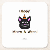 Black Cat Meow-A-Ween Paper Untersetzer (Vorderseite)