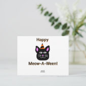 Black Cat Meow-A-Ween-Postkarte Postkarte (Stehend Vorderseite)