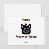 Black Cat Meow-A-Ween-Postkarte Postkarte (Vorne/Hinten)