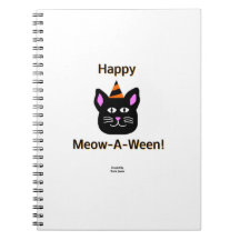 Black Cat Meow-A-Ween Spiral Foto Notebook