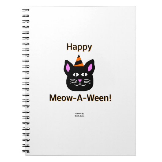 Black Cat Meow-A-Ween Spiral Foto Notebook Notizblock (Vorderseite)