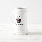 Black Cat Meow-A-Ween Stein Tasse (Vorderseite Links)