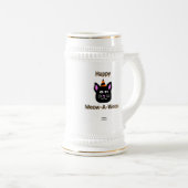 Black Cat Meow-A-Ween Stein Tasse (VorderseiteRechts)