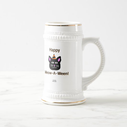 Black Cat Meow-A-Ween Stein Tasse (Rechts)