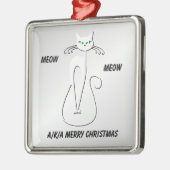 Black Cat Meow Meow alias Frohe Weihnachten Ornament Aus Metall (Links)