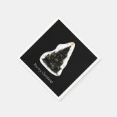 Black Cat Meowy Weihnachtsbaum Serviette (Ecke)