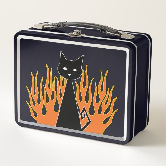 +{ black cat }+ metall brotdose (Vorderseite)