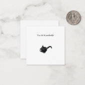 Black Cat Mini Vielen Dank Note Card Mitteilungskarte (Vorderseite/Rückseite Beispiel)