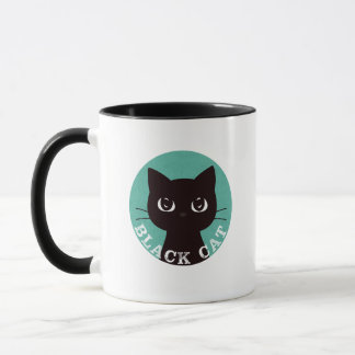 BLACK CAT | Minimalist Modern Pop Black Cat Tasse