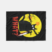 Black Cat mit Bloody Knife Sprichwort Was_ lustige Fleecedecke (Vorderseite (Horizontal))