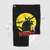 Black Cat mit Bloody Knife Sprichwort Was_ lustige Golfhandtuch (Insitu)