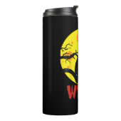 Black Cat mit Bloody Knife Sprichwort Was_ lustige Thermosbecher (Nach links gedreht)