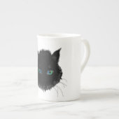 Black Cat mit Blue Green Eyes Tasse Gift (Vorderseite Rechts)