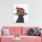Black Cat mit Fabulous Hat 2 Leinwanddruck (Insitu (Wohnzimmer))
