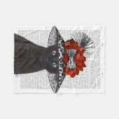 Black Cat mit Fabulous Hat Fleecedecke (Vorderseite (Horizontal))