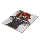 Black Cat mit Fabulous Hat Fliese (Seite)