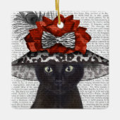 Black Cat mit Fabulous Hat Keramikornament (Vorderseite)