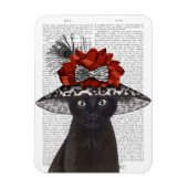 Black Cat mit Fabulous Hat Magnet (Vertikal)