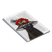 Black Cat mit Fabulous Hat Notizblock (Rechte Seite)