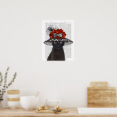 Black Cat mit Fabulous Hat Poster (Küche)